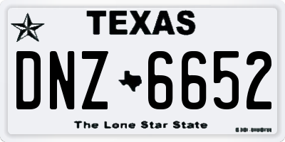 TX license plate DNZ6652