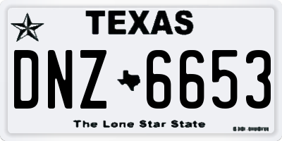 TX license plate DNZ6653