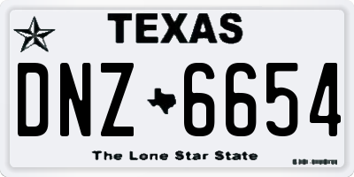TX license plate DNZ6654