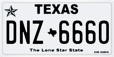 TX license plate DNZ6660