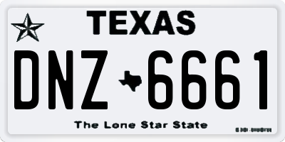 TX license plate DNZ6661