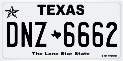 TX license plate DNZ6662