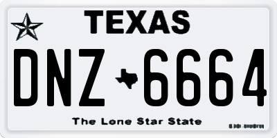 TX license plate DNZ6664