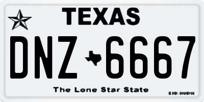 TX license plate DNZ6667