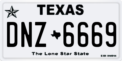 TX license plate DNZ6669