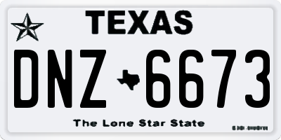 TX license plate DNZ6673