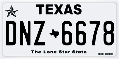 TX license plate DNZ6678