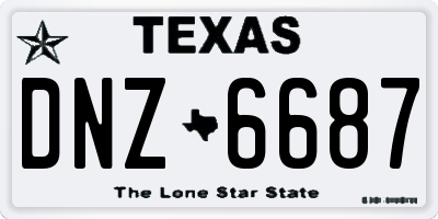 TX license plate DNZ6687