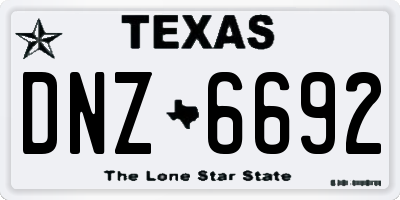 TX license plate DNZ6692