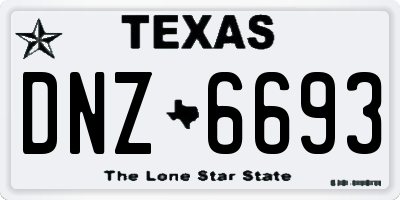 TX license plate DNZ6693