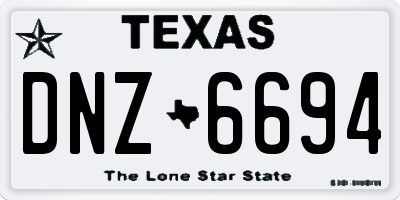 TX license plate DNZ6694