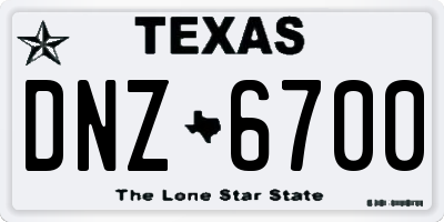 TX license plate DNZ6700