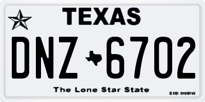 TX license plate DNZ6702