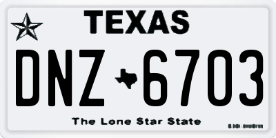 TX license plate DNZ6703