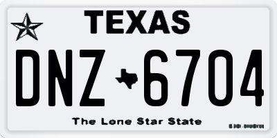 TX license plate DNZ6704