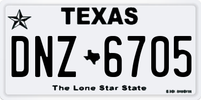 TX license plate DNZ6705