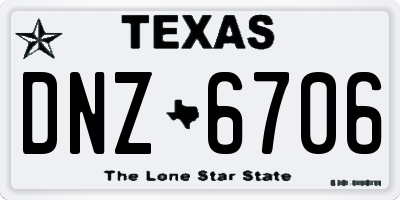 TX license plate DNZ6706