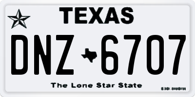 TX license plate DNZ6707