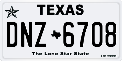 TX license plate DNZ6708