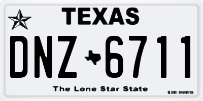 TX license plate DNZ6711