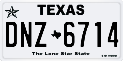 TX license plate DNZ6714
