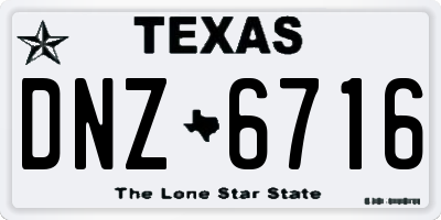 TX license plate DNZ6716