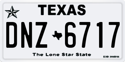 TX license plate DNZ6717