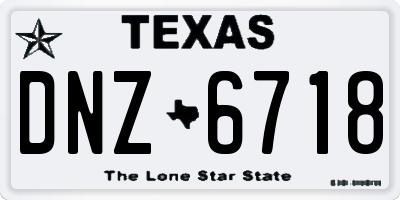 TX license plate DNZ6718