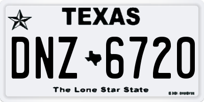 TX license plate DNZ6720