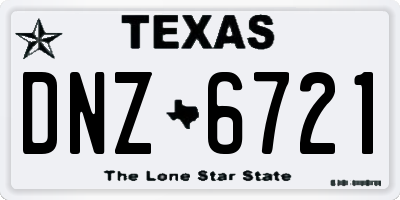 TX license plate DNZ6721