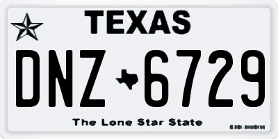 TX license plate DNZ6729