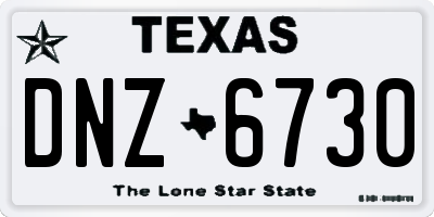 TX license plate DNZ6730