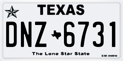 TX license plate DNZ6731