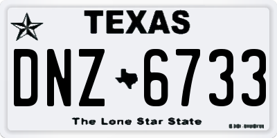 TX license plate DNZ6733