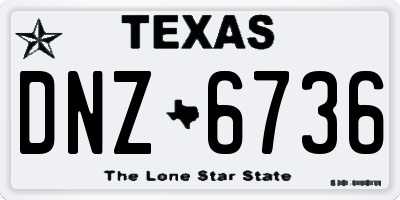 TX license plate DNZ6736