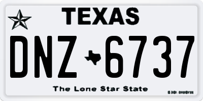 TX license plate DNZ6737