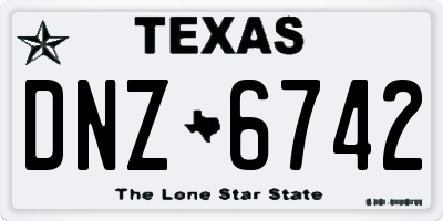 TX license plate DNZ6742