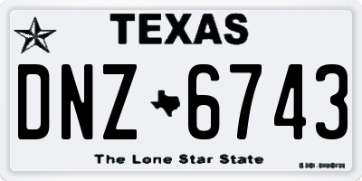 TX license plate DNZ6743