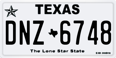 TX license plate DNZ6748