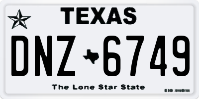 TX license plate DNZ6749