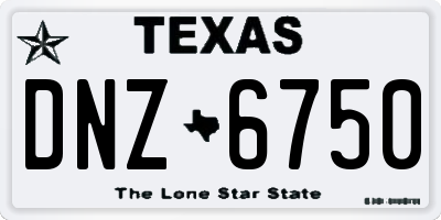 TX license plate DNZ6750