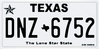 TX license plate DNZ6752