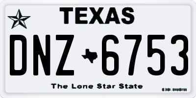 TX license plate DNZ6753