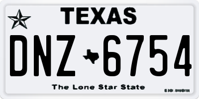 TX license plate DNZ6754