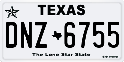 TX license plate DNZ6755