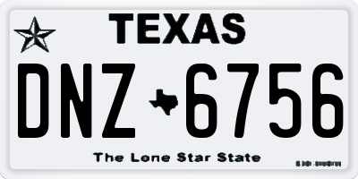 TX license plate DNZ6756