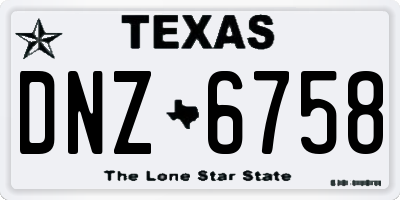TX license plate DNZ6758