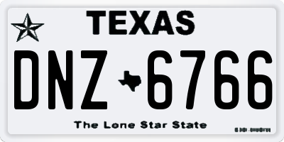 TX license plate DNZ6766