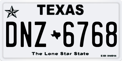 TX license plate DNZ6768