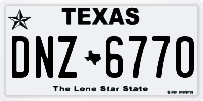 TX license plate DNZ6770